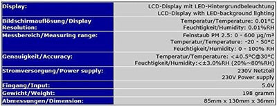 Luftqualitätsmonitor Alarm Feinstaubmessgerät Partikel Laser Feinstaubbelastung (PM2.5) Temperatur F