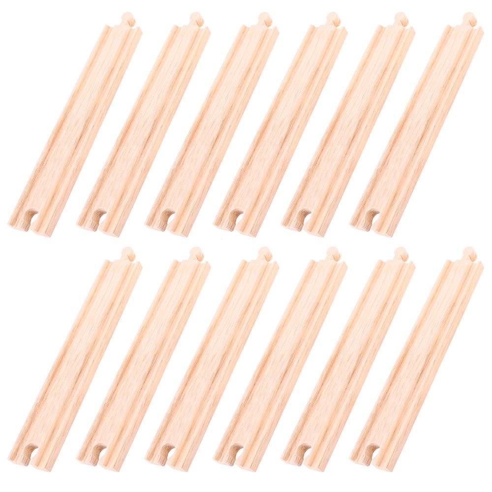 Bigjigs Rail Holzschienen Gerade 21,5cm (Pack von 12)