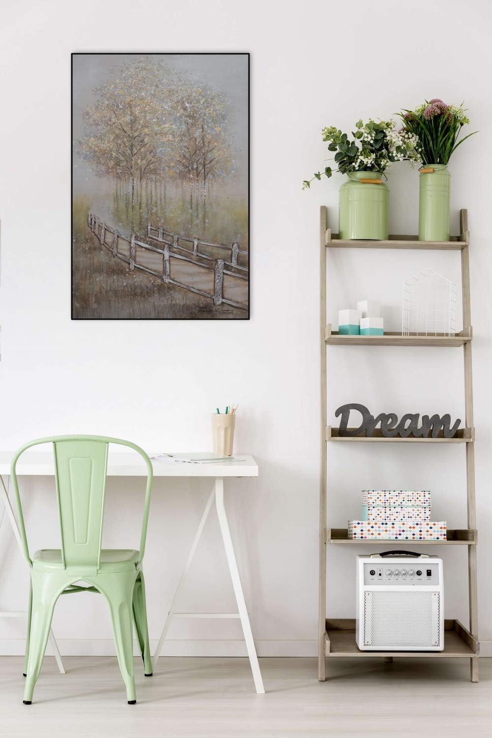 KunstLoft Leinwandbild | 100% HANDGEMALT | 60x90cm | Gemälde 'Secret Path' | Landschaften | Braun |