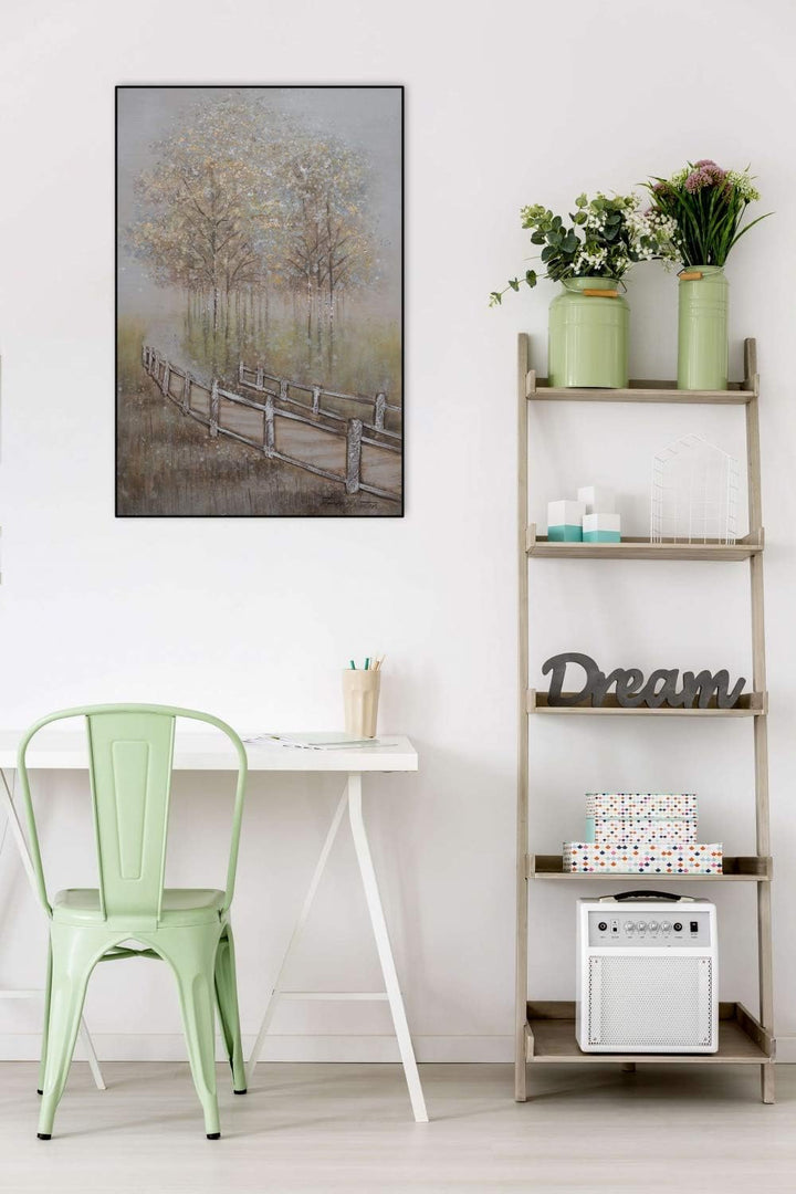 KunstLoft Leinwandbild | 100% HANDGEMALT | 60x90cm | Gemälde 'Secret Path' | Landschaften | Braun |