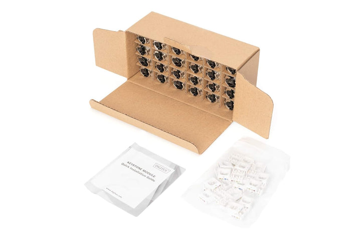 DIGITUS Keystone-Modul Cat-6A Geschirmt - 24 Stück - RJ45-Buchse - 500 MHz 10GBase-T - AWG 26-22 - D