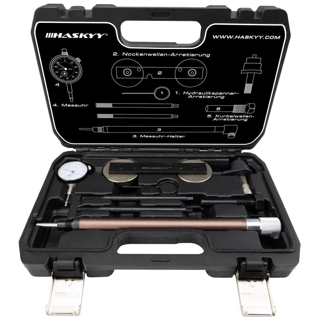 Motor Einstellwerkzeug Satz Steuerkette Wechsel Arretierung Nockenwelle Kurbelwelle Werkzeug Messuhr