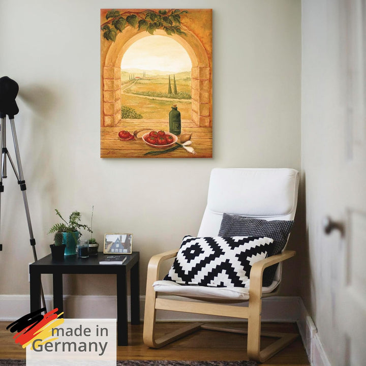 ARTland Leinwandbilder Wandbild Bild auf Leinwand 60x80 cm Landschaften Fensterblick T4JJ