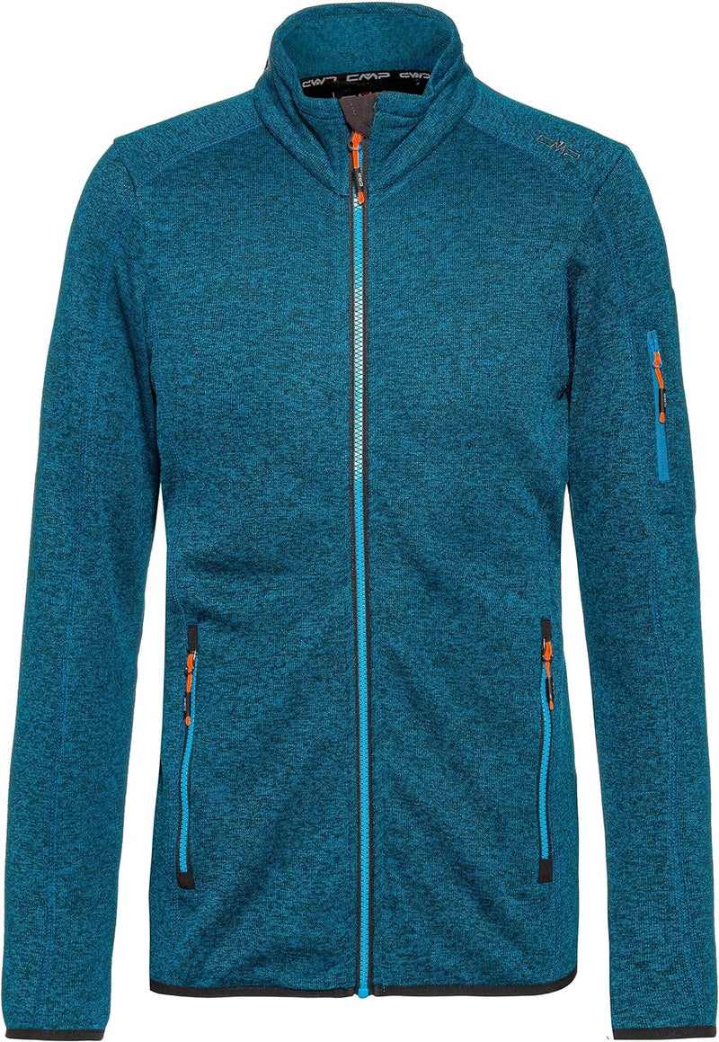 CMP Leichte Fleece-Strickjacke mit Netz 54 Dusty Blue-b.blue, 54 Dusty Blue-b.blue