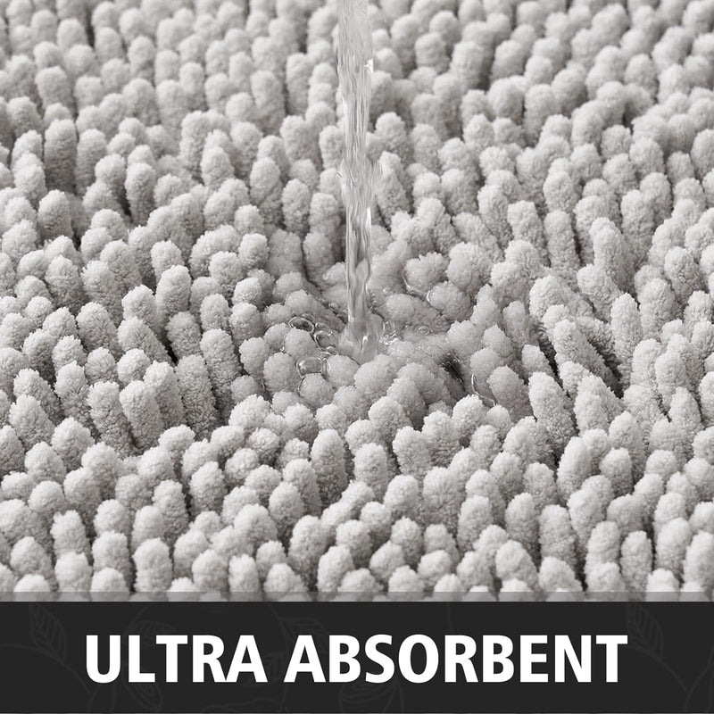 MIULEE 60x90cm Chenille Badematte rutschfest Badvorleger Badteppich rutschfest Waschbar Absorbierend