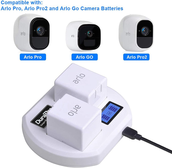 DuraPro LCD Dual Akku Ladegerät Ladestation für Arlo Pro, Arlo Security Light, Arlo Pro 2 & Arlo Go
