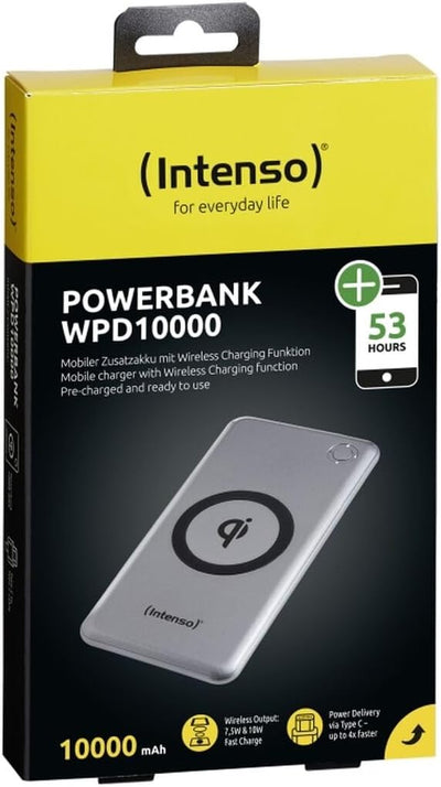 Intenso 7343531 Powerbank WPD10000, externes Ladegerät mit Wireless Charging, Power Delivery und Qui