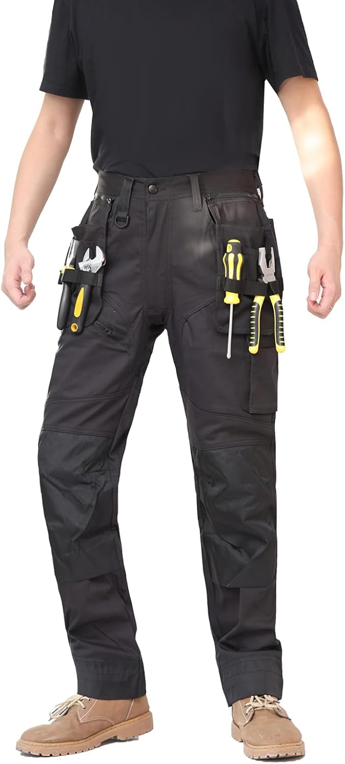 WORK IDEA Arbeitshosen männer, Hose mit multifunktionalen Taschen, Hose mit abnehmbaren Flugtaschen,