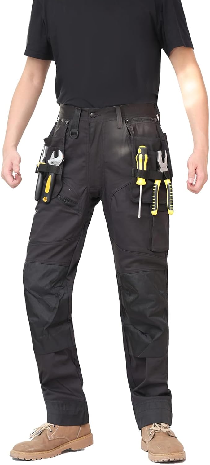 WORK IDEA Arbeitshosen männer, Hose mit multifunktionalen Taschen, Hose mit abnehmbaren Flugtaschen,