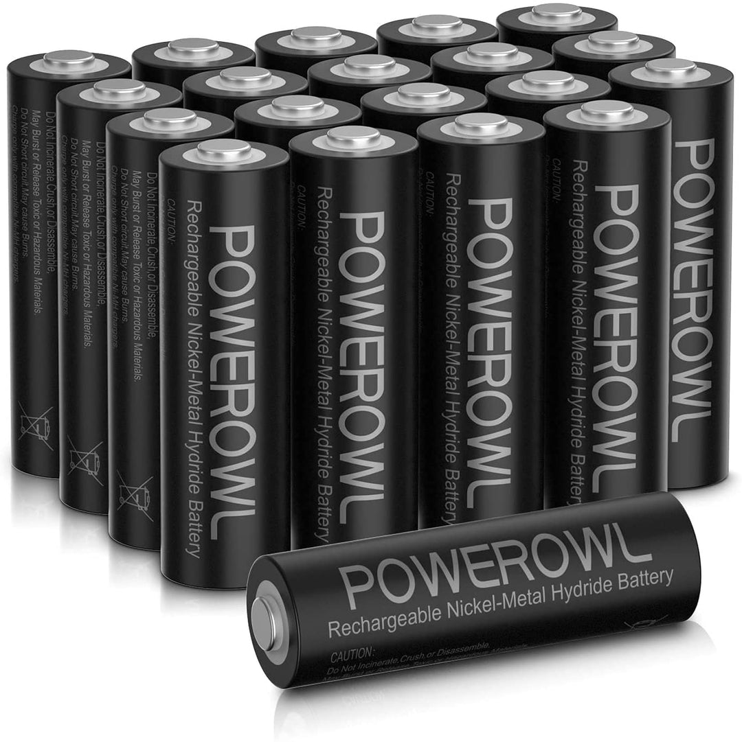 POWEROWL AA Akku 2800mAh 20 Stück AA wiederaufladbare Batterien - Mignon AA Akkubatterien 1.2v NI-MH