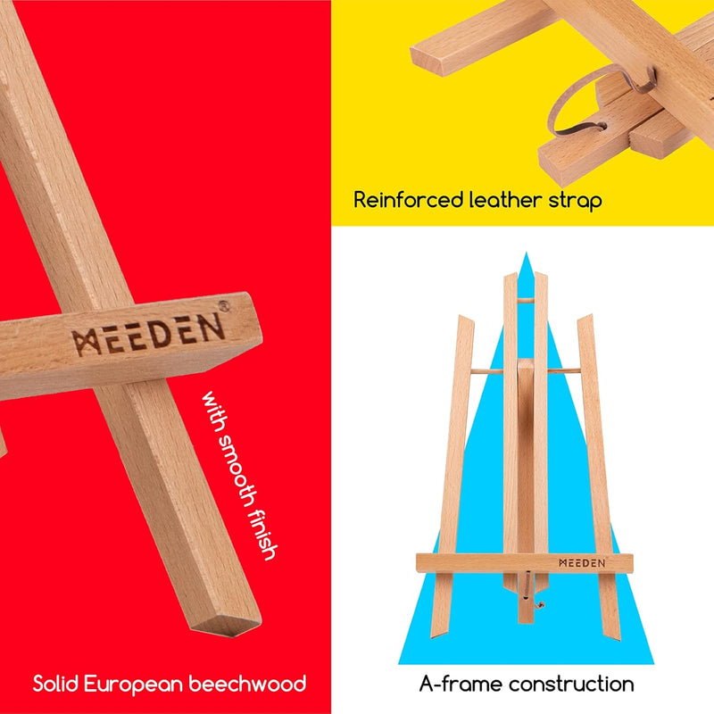 MEEDEN 12 Stück Tischstaffelei Holz, 40 CM Display Staffeleien, Kinder Staffelei Tisch, Bild Ständer