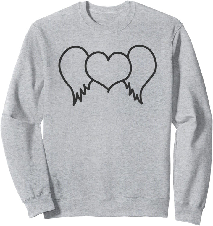 Simple Line Winged Heart Sweatshirt