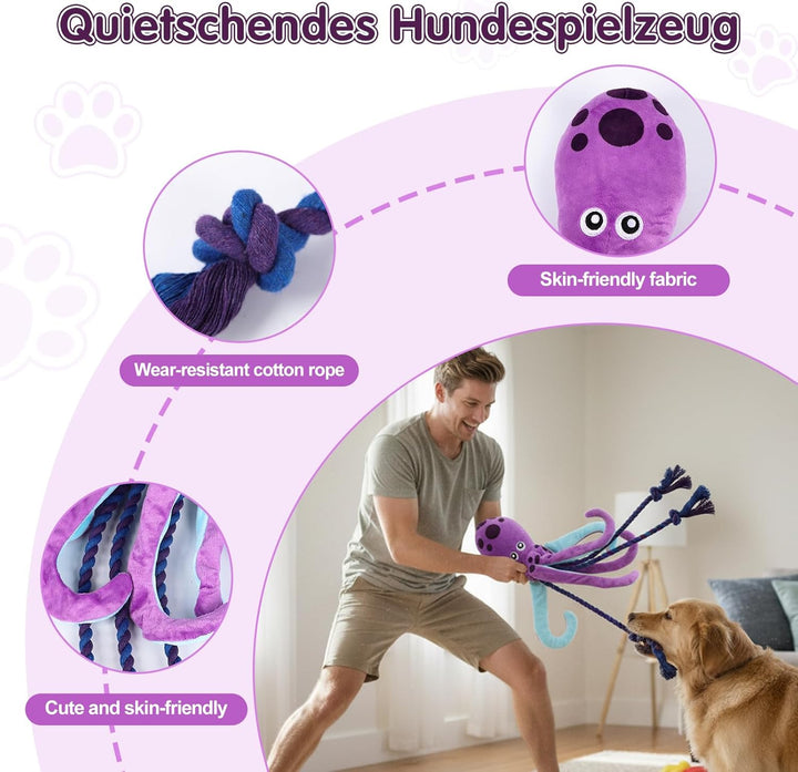 Baumwollseil interaktives Spielzeug kein stopfendes Crinkle-Plüsch-Hundespielzeug Hunde-Quietschspie