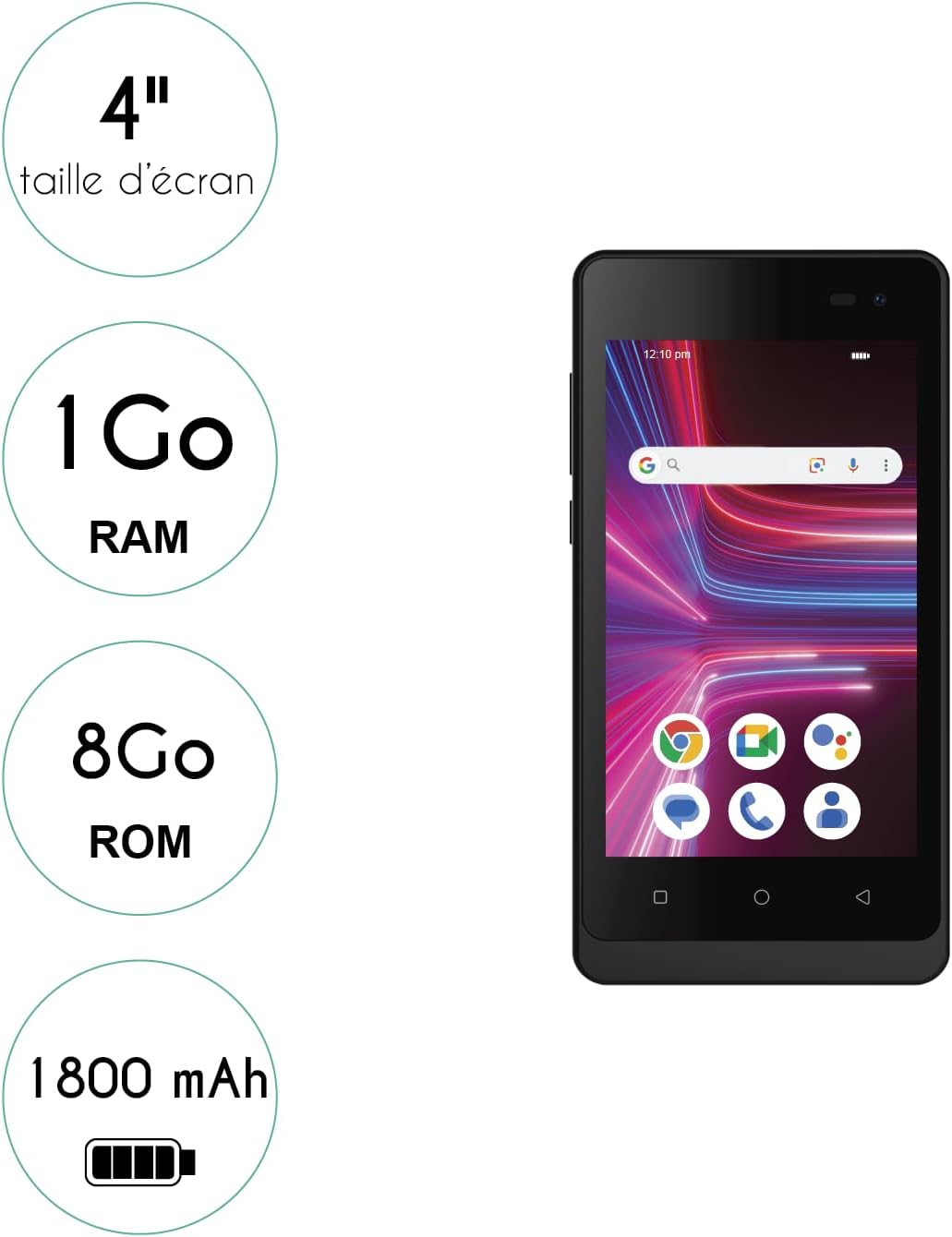 Logicom - Mobiltelefon mit Gesichtserkennung – Smartphone Le Wave – (10,2 cm (4 Zoll) Display – 8 GB