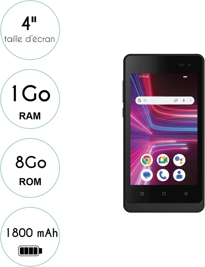 Logicom - Mobiltelefon mit Gesichtserkennung – Smartphone Le Wave – (10,2 cm (4 Zoll) Display – 8 GB