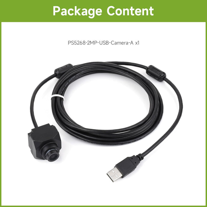 Waveshare PS5268 2MP USB Camera Module, 120dB High Dynamic Range, USB2.0 Port, Rolling Shutter