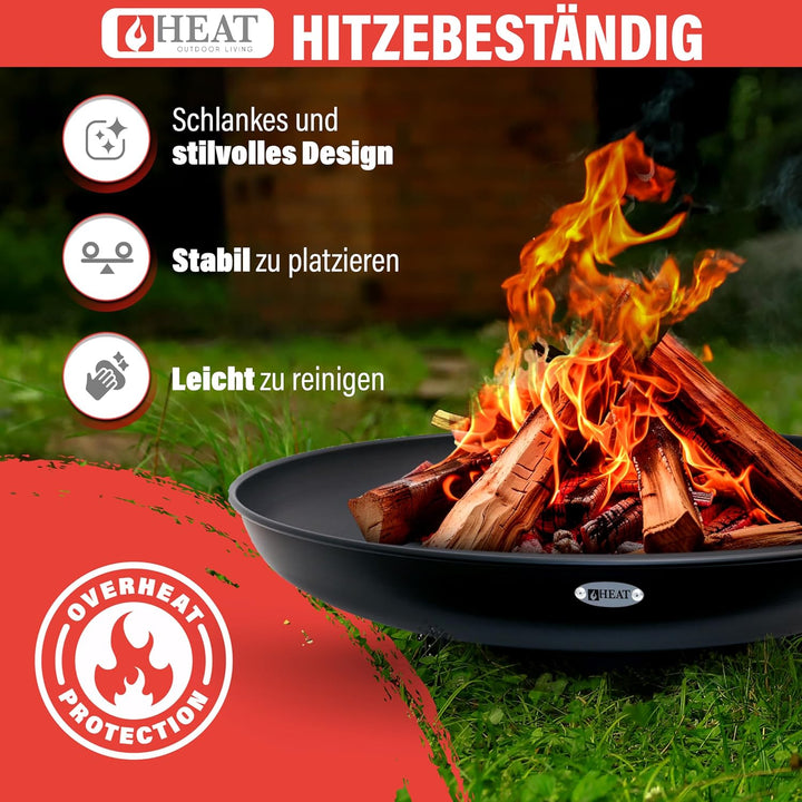 Feuerschale Ø80cm Schwarz - BBQ Feuerschalen für den Garten - Feuerstelle Outdoor & Feuertonne - Ter