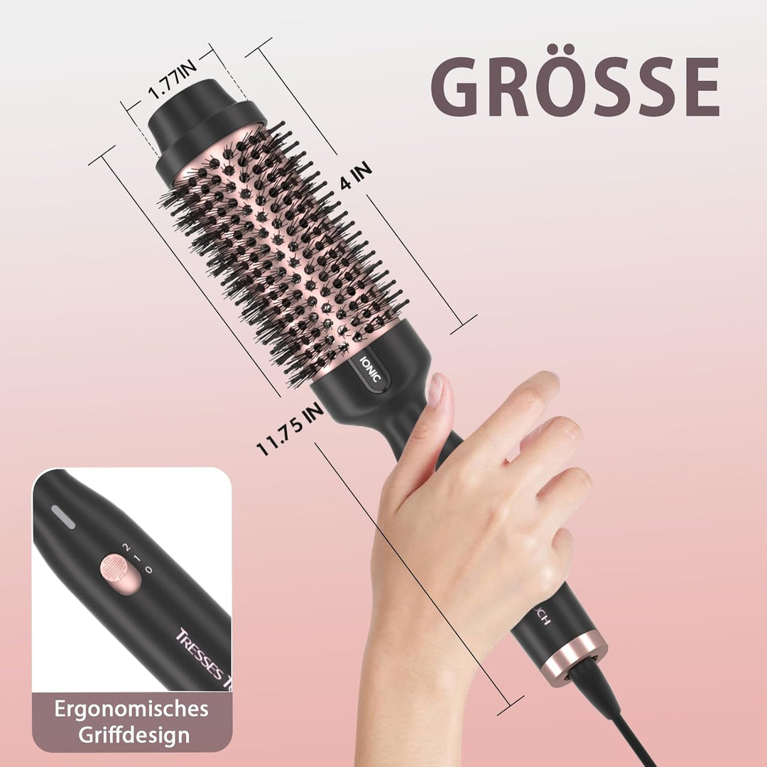 Thermobürste, 1.77 Inch Stylingbürsten Negativ-Ionen, Wärmebürste Rundbürste mit 2 Temperaturstufen,