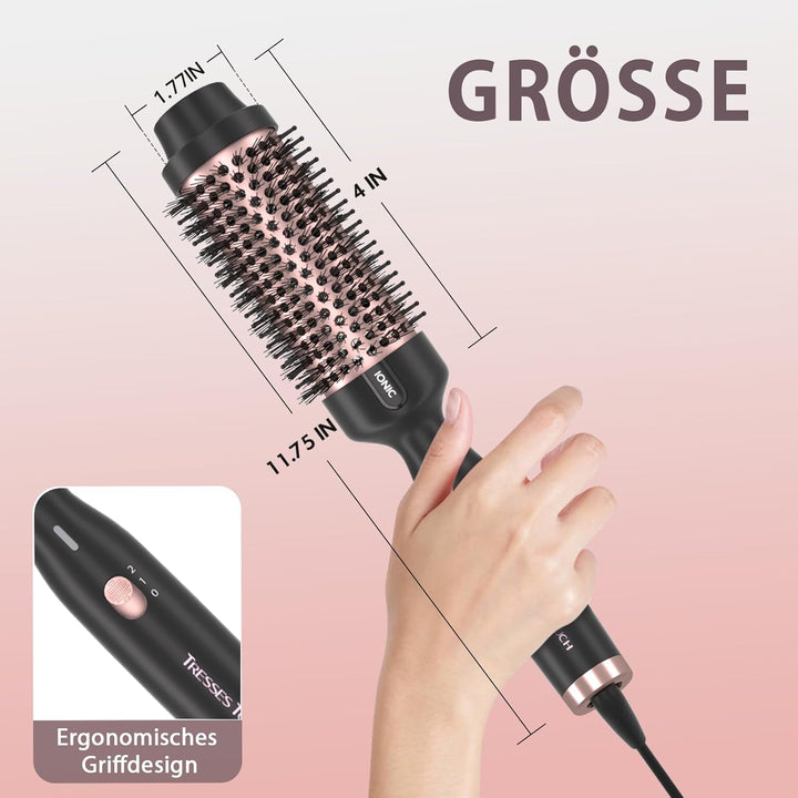 Thermobürste, 1.77 Inch Stylingbürsten Negativ-Ionen, Wärmebürste Rundbürste mit 2 Temperaturstufen,