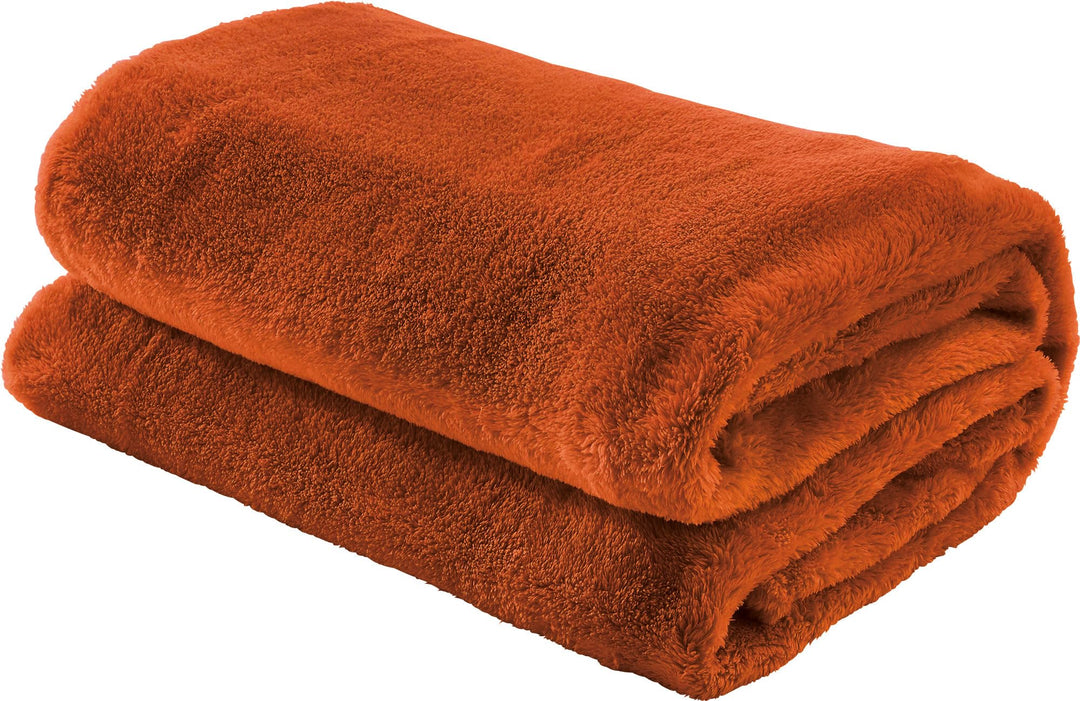 Erwin Müller Teddy-Fleece-Wohndecke Salerno, Fleece-Decke, Kuscheldecke Kupfer Grösse 150x200 cm - f