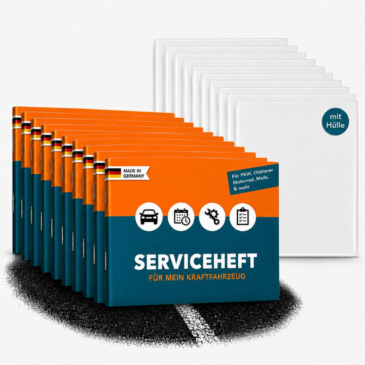 Serviceheft Auto inkl. Hülle | Universal Scheckheft, Inspektionsheft &amp; Wartungsheft für KFZ, PKW, Ol