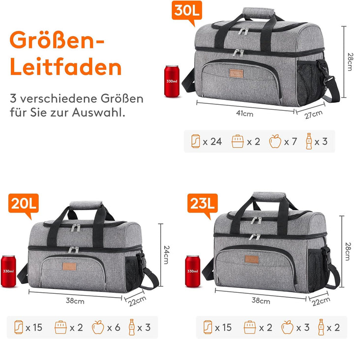 Lifewit Kühltasche Kühlbox Gross Einkaufstasche Faltbar Cooler Bag Sportliche Isoliertasche Double D