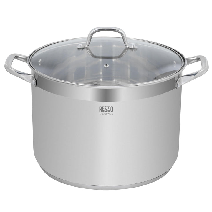 RESTO Edelstahltopf 30cm - Suppentopf, Universaltopf 15 L - Schmortopf mit Deckel - Topf für alle He