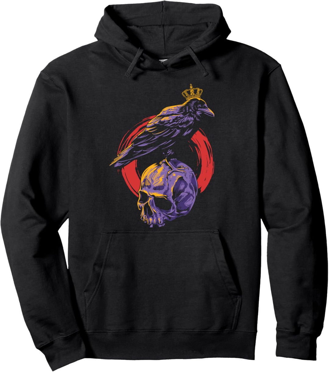 Nordische Mythologie Vogel Krone Gothic Krähe Rabe Pullover Hoodie