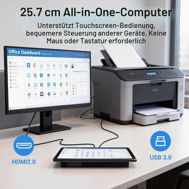 Lüfterloser All-in-One Touchscreen-Computer RK3399, Industrie-Panel-PC 10,1 Zoll Robust Android 12,