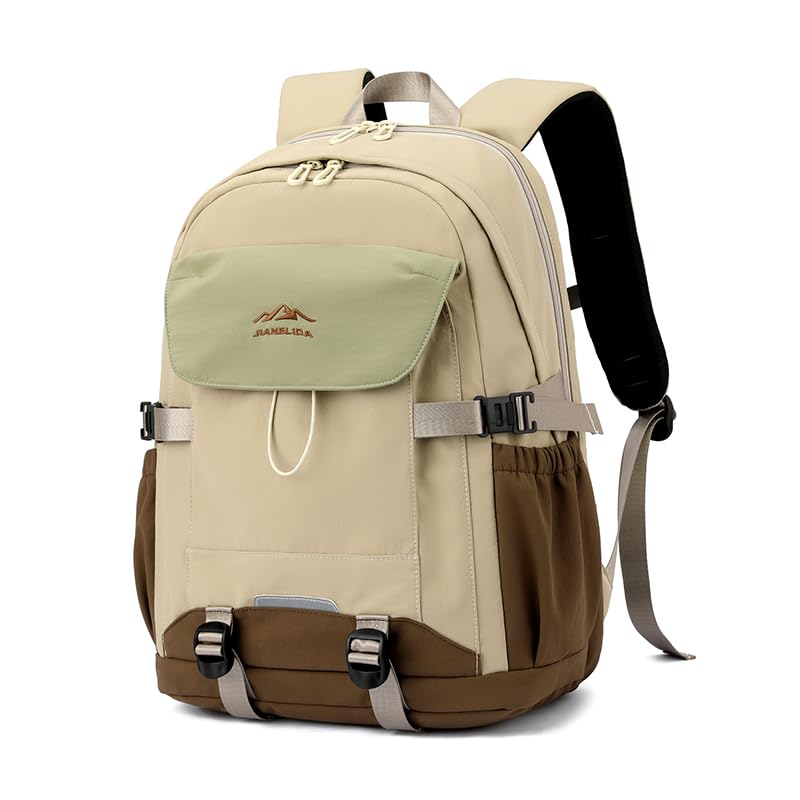 Amythe Schulranzen Jungen Teen 10-18 Jahre Wasserdicht Brustgurt 30 L, Khaki, Khaki