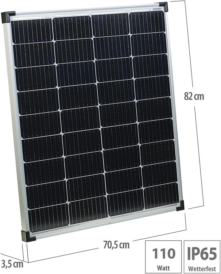 revolt Solarzellen: Mobiles monokristallines Solarpanel, 110 W, MC4-Stecker, IP65, silber (Solarpane
