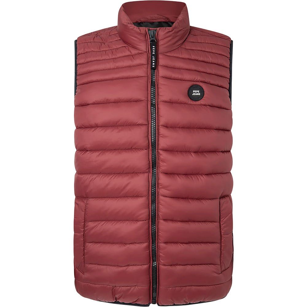 Pepe Jeans Herren Balle Gillet Puffer Weste M Rot (Burgundy), M Rot (Burgundy)