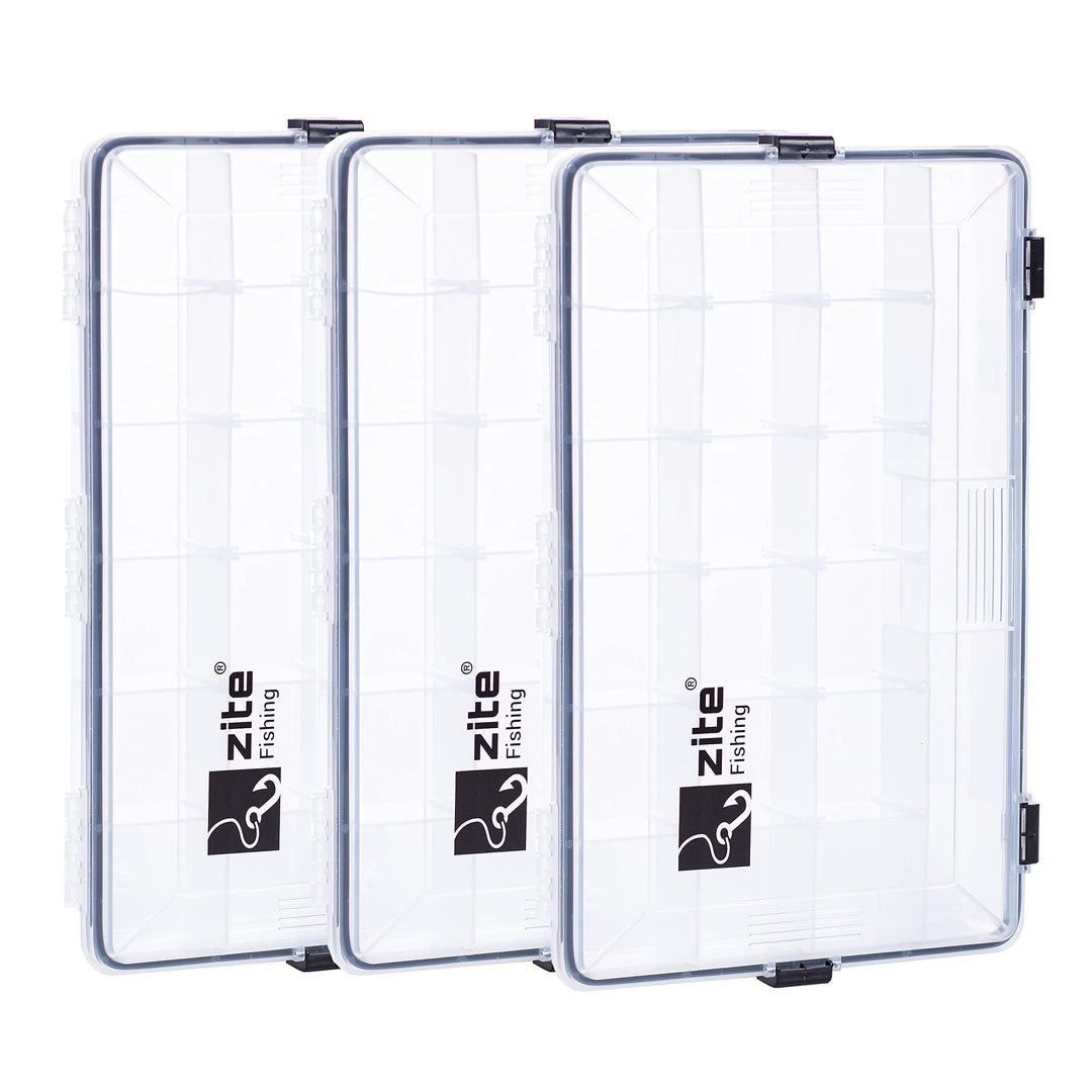Zite Fishing wasserdichte Angel-Box 35x21x5cm - Kleinteilebox Köderbox Tacklebox für Angelzubehör Wo