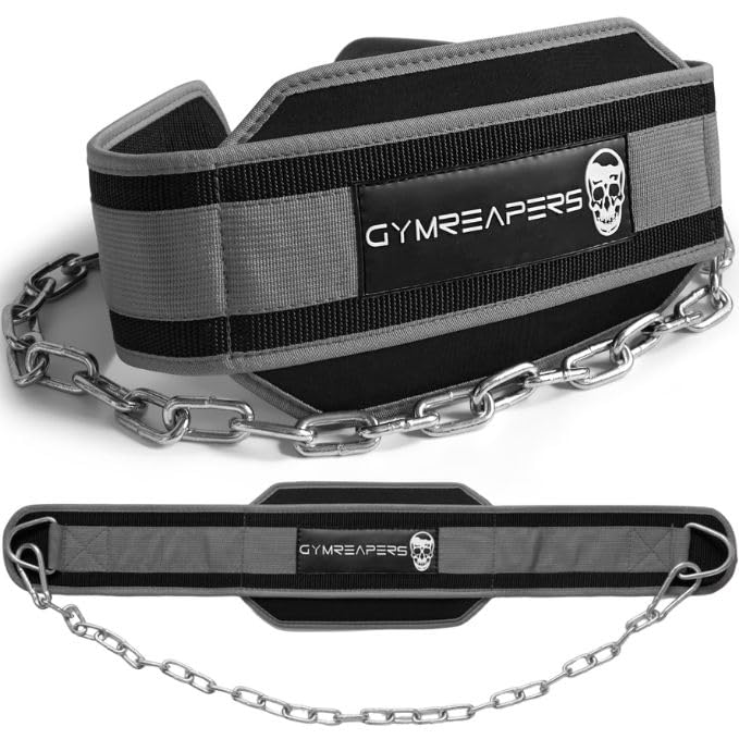 Gymreapers Dip-Gürtel mit Kette für Gewichtheben, Klimmzüge, Dips – robuste Stahlkette für zusätzlic