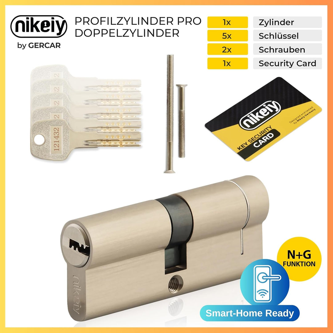 GERCAR Pro+ Profil-Zylinder 35/35 - N+G Schliesszylinder mit Not- und Gefahrenfunktion - Zylindersch