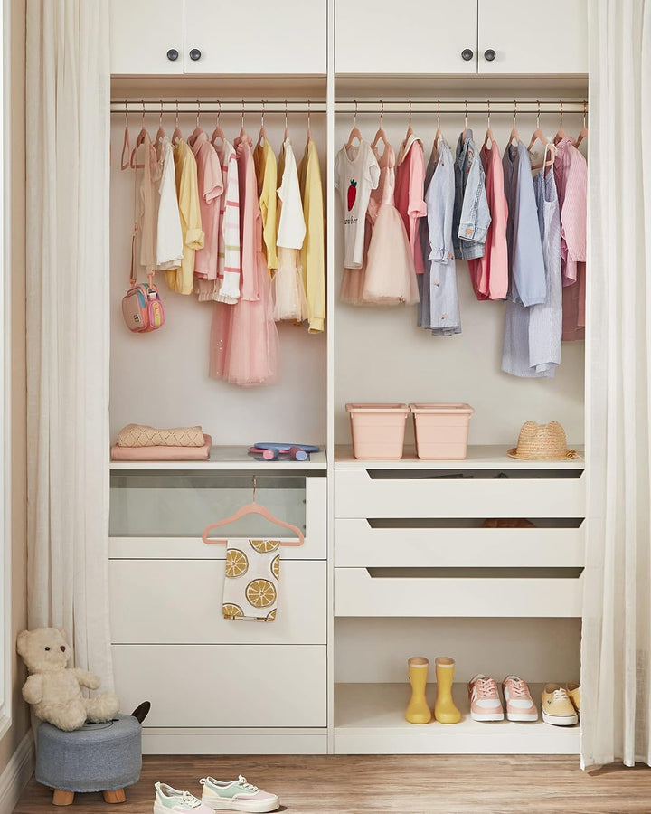 SONGMICS Kinderkleiderbügel, 50er Set, Samtbügel mit Haken in Roségold, rutschfest, für Kleiderschra