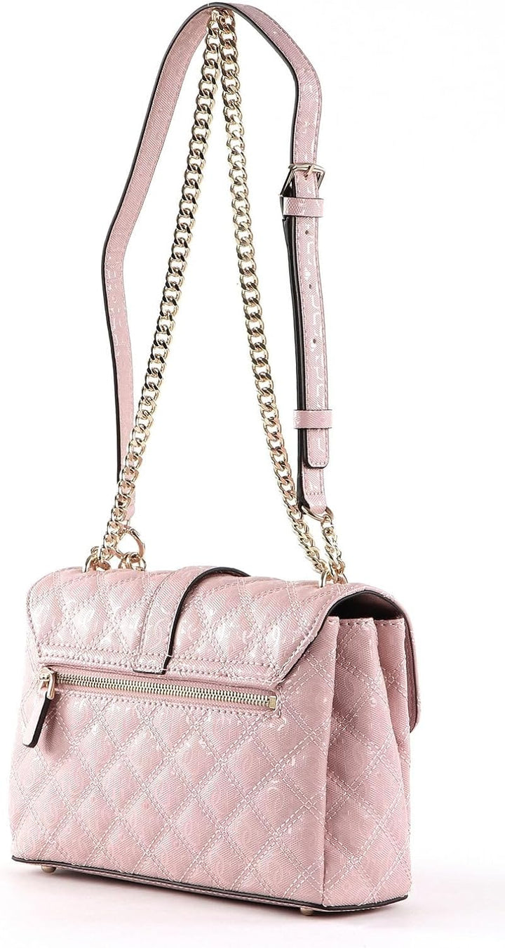 Guess Damen Gaia Umwandelbare Umhängetasche, Klapptasche, Einheitsgrösse Rosa/Gold, Rosa/Gold