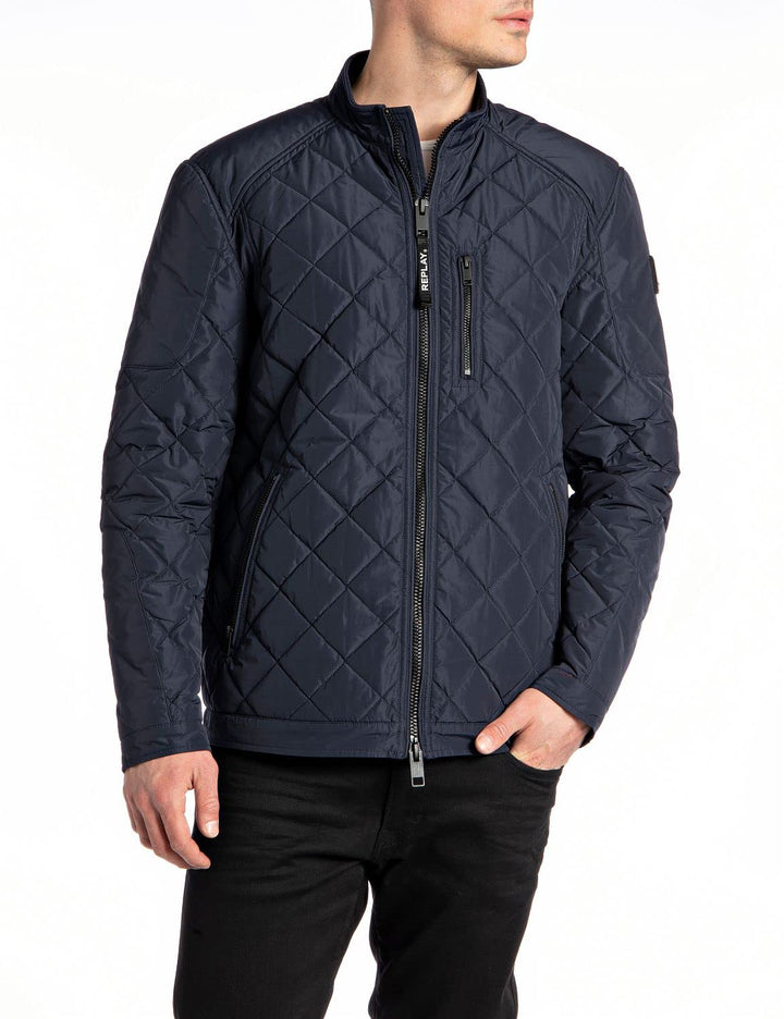 Replay Herren Bikerjacke XS Blue 086, XS Blue 086