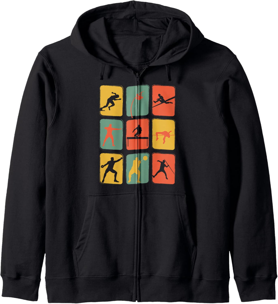 Leichtathletik Disziplinen Vintage Athlet Retro Mehrkampf Kapuzenjacke