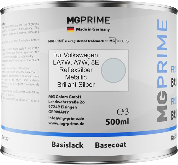 Autolack Set Dose spritzfertig für Volkswagen VW LA7W / 8E Reflexsilber Metallic/Brillant Silber Bas