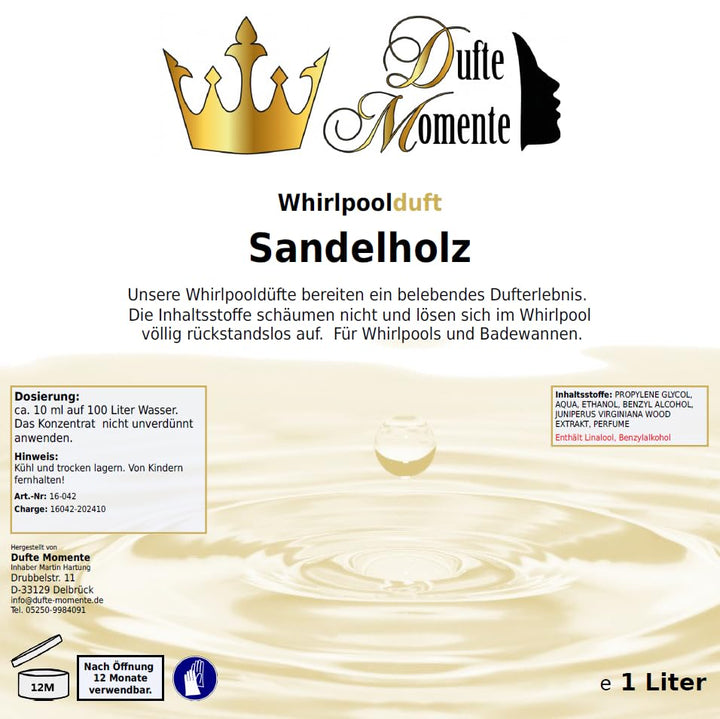 Dufte Momente Whirlpoolduft Sandelholz - 1 Liter