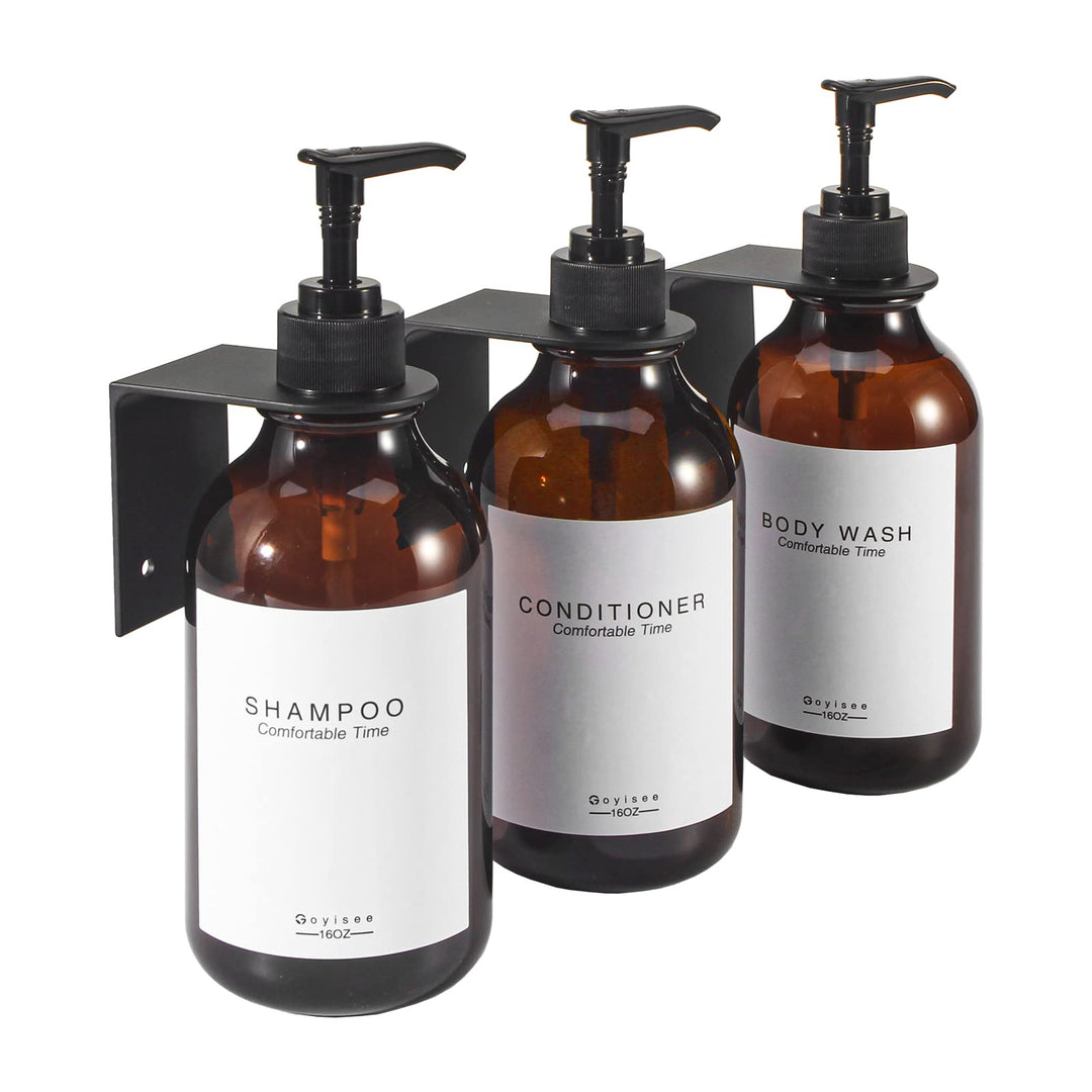 Shampoo und Conditioner Spender für Duschwand 3 Kammer, nachfüllbare Shampoo und Conditioner Flasche