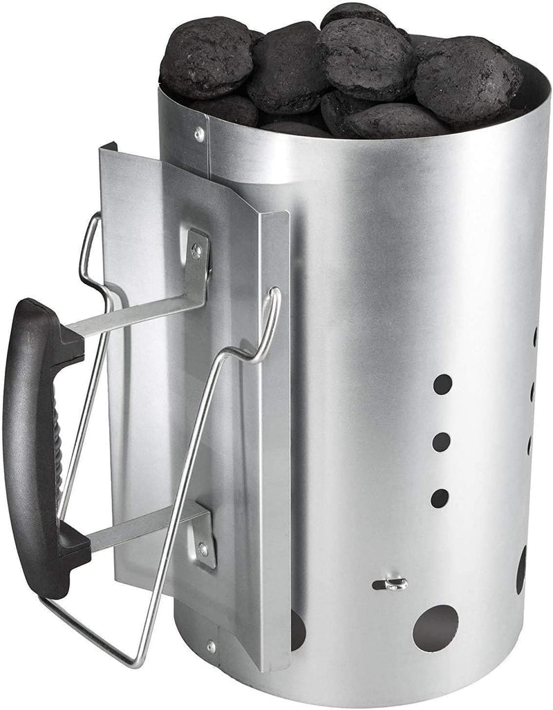GFTIME XL Kohle Anzündkamn für Weber 7416 Holzkohlegrill zubehör, Grillkamin Anzünder mit Doppelgrif