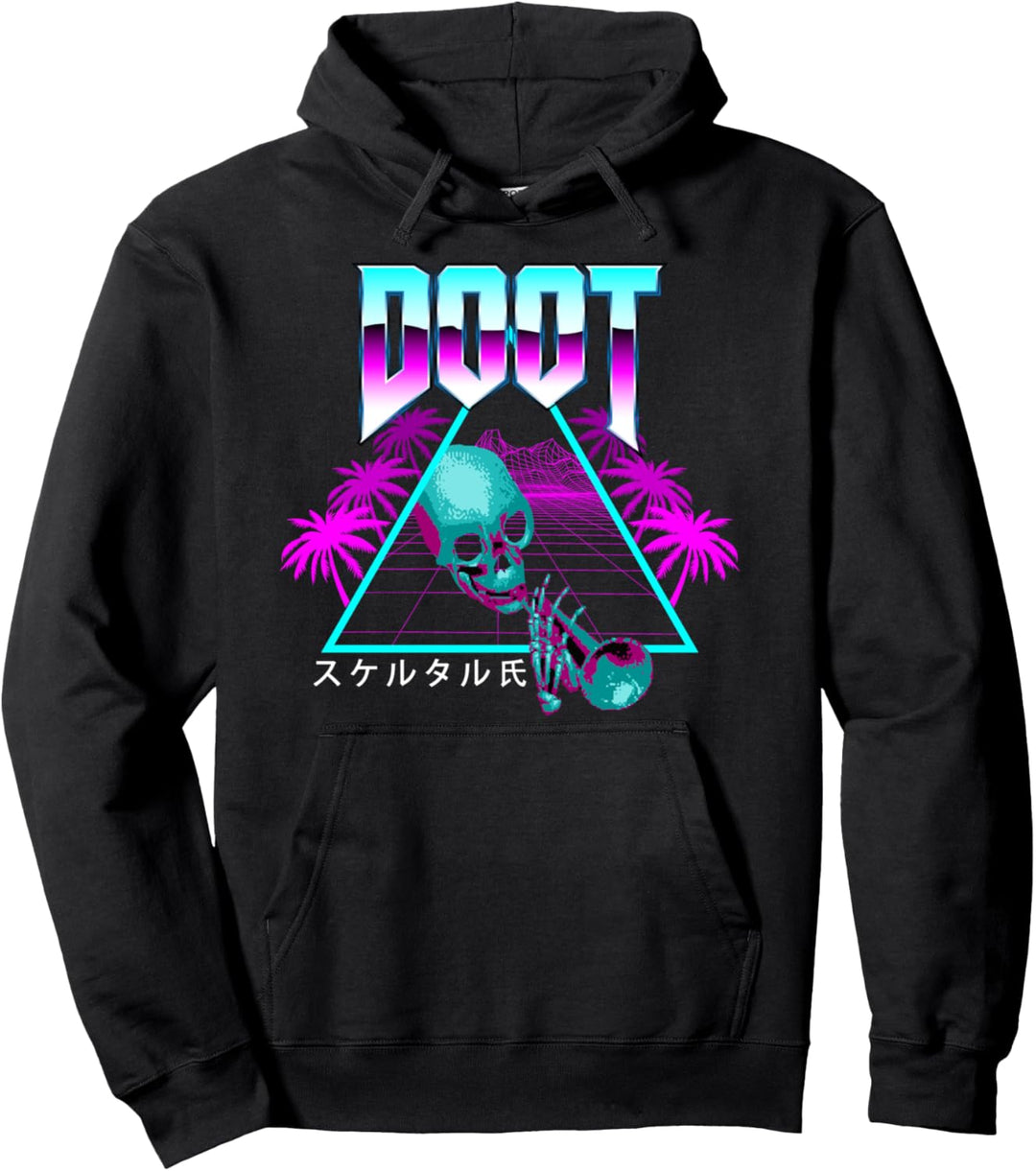 Doot Doot Mr Skeltal Synthwave Retro Streetwear Pullover Hoodie