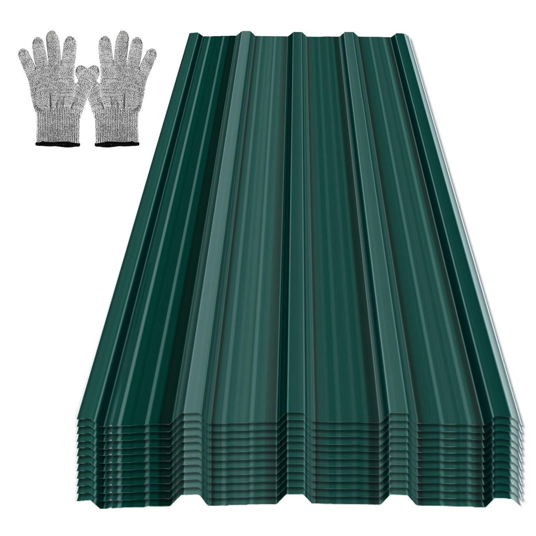 12er Set Profilblech Trapezblech, Dachplatten Wellblechplatten für Dach 129x46cm 7m² Metall Stahlble
