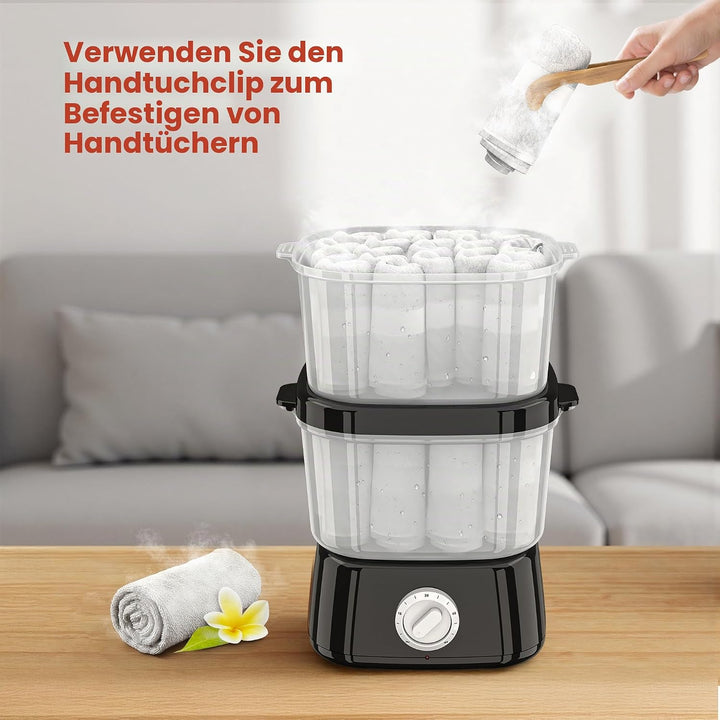 2-in-1-Handtuchwärmer 6L, grosses Fassungsvermögen, Dampfgarer für heisse Handtücher, einfache und v