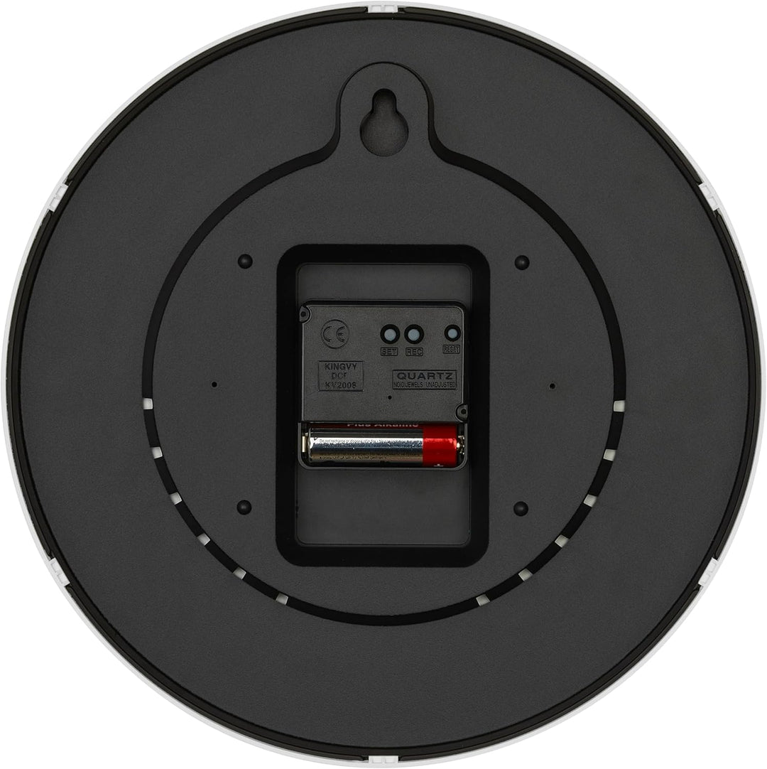 TFA Dostmann Analoge Funk-Wanduhr, 60.3550.02, höchste Genauigkeit, modern, analog, Glasabdeckung, f