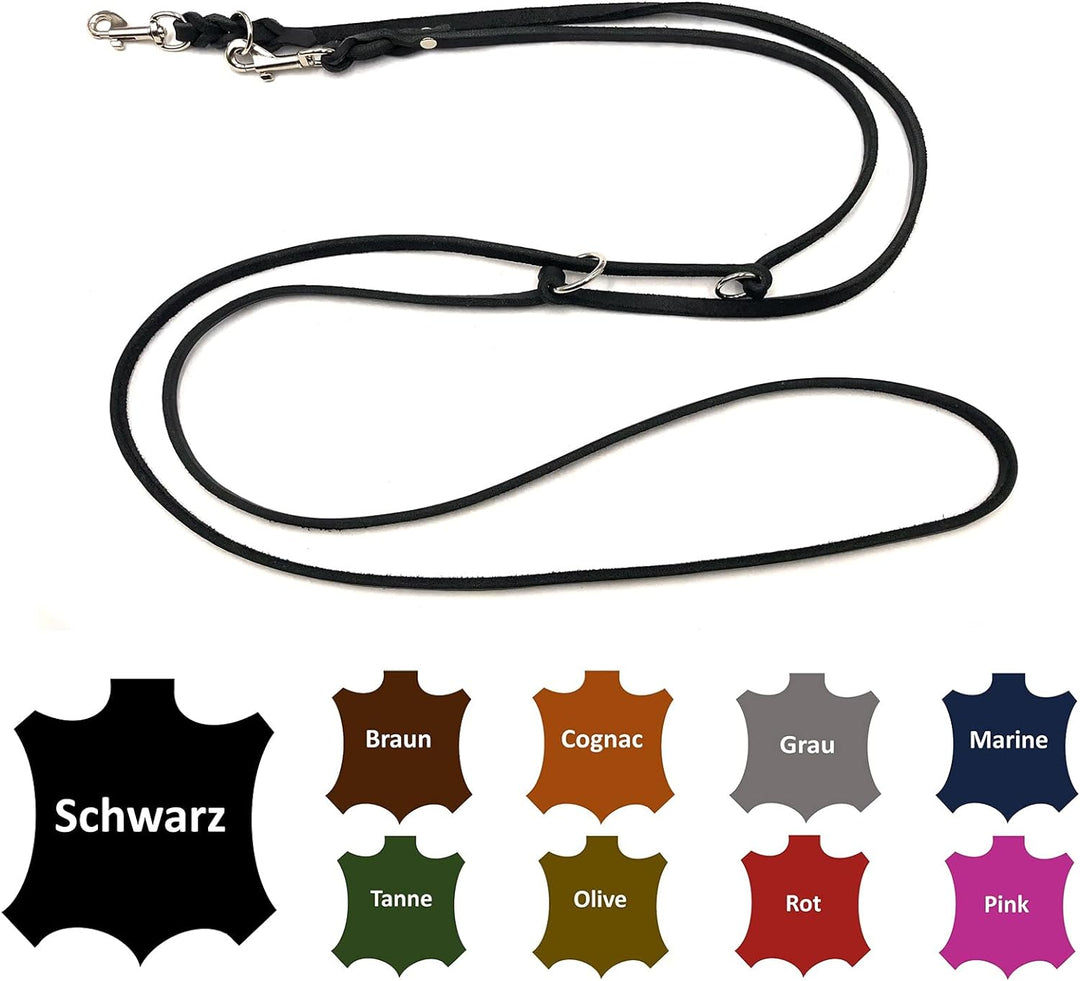 Hundeleine Fettleder kleine Hunde/grosse Hunde 2m / 2,40m / 2,80m / 3,50m / 5m Doppelleine verstellb