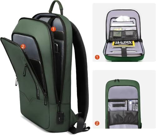 Laptop Rucksack Herren Leicht Business Backpack mit USB-Anschluss Wasserdichter Rucksack Herren Schu