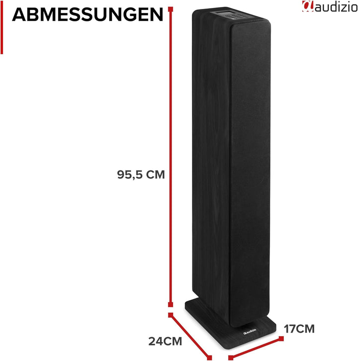 Audizio Arco - Standlautsprecher Aktiv 2er Set, Bluetooth 5.4 & DAB Radio, 320 Watt HiFi Lautspreche